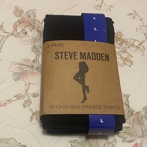 Steve Madden Black Microfiber Tights - 2 Pairs